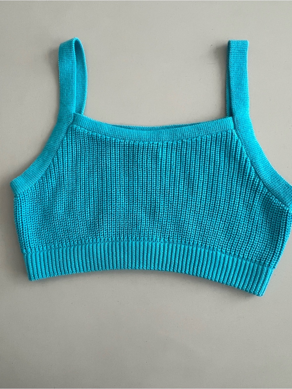 Azura blue knit crop top Large